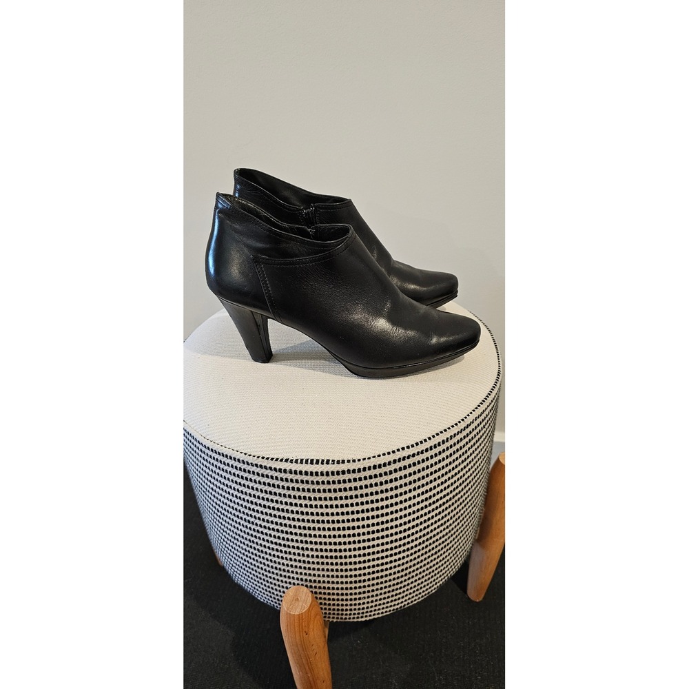 Black Leather Ankle Boots Paul Green Stylish Designer Women's Shoes